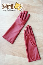 ถุงมือหนัง ยาว 30 cm สีแดง